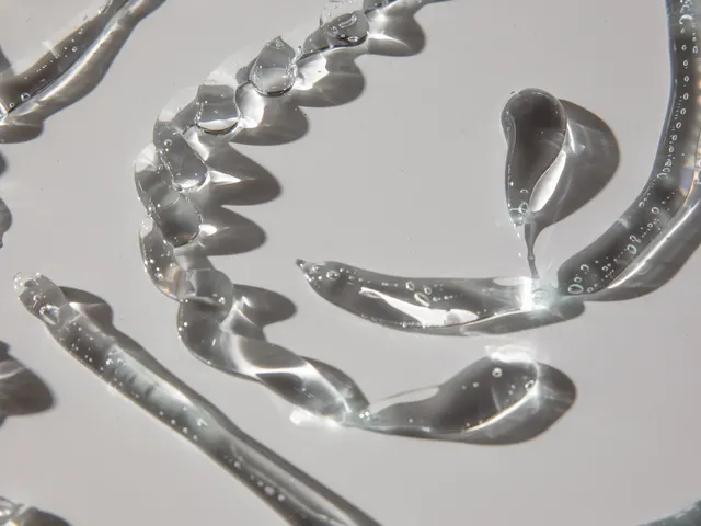 HRT support and prescribing for menopause care Close-up of clear hormone gel, representing topical HRT treatment options